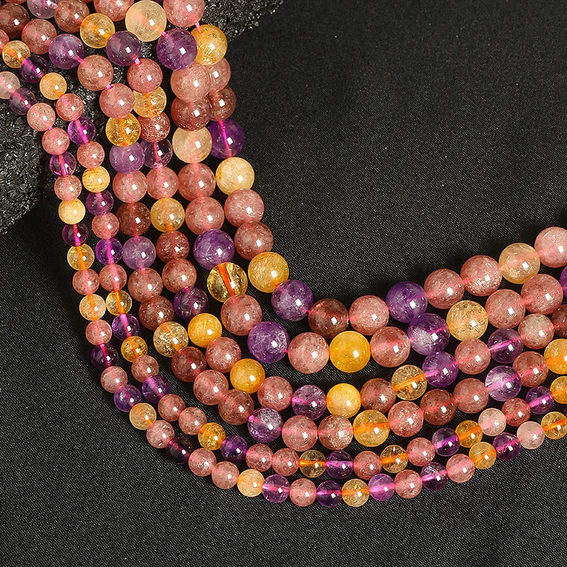 Factory Sale DIY Natural Crystal Loose Beads Natural Stone Loose Crystal Round Beads