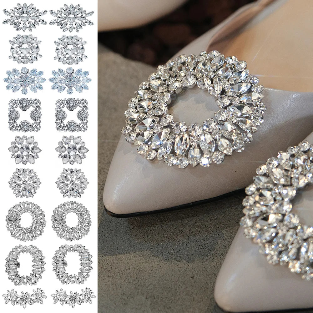 Rhinestone High Heel Shoe Buckle Clips for Bridal Party Shoe Clips Decoration Lady Multi-color Rhinestone Shoe Accessories