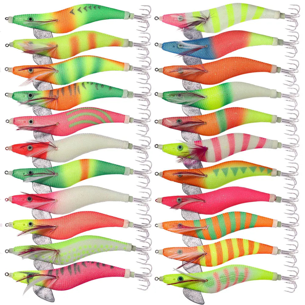 Wholesale SJ059 15cm 28g 4.0# Sea Saltwater Luminous Big Shrimp Baits Squid Jig Fishing Lures