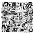 New 100Pcs Black White Logo VSCO Graffiti Stickers for Skateboard Laptop Waterproof Vinyl Brand Tide Sticker