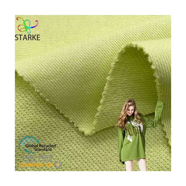 250GSM Thick Warm French Terry 85% Cotton 15% Polyester Knitted Hoodie Fabric