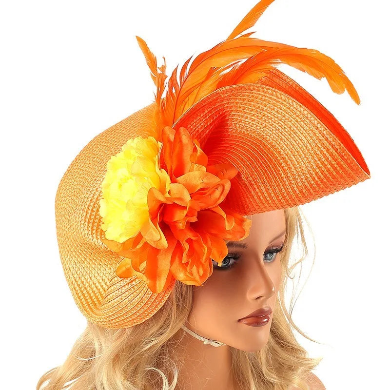 New Athleisur Hawaiian Fascinators Women Fashion Straw Church Wedding Theme Party Derby Hat Millinery for Women Ladies