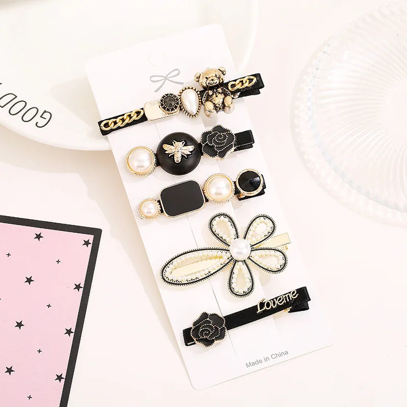 2022 Elegant Crystal Rhinestone Hair Clips Handmade Pearls Barrettes for Women and Girls