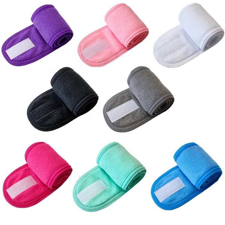 Wholesale Spa Headband Hair Wrap Multiple Colour Hair Towel Wrap Non-slip Stretchable Washable Makeup Headband With Logo
