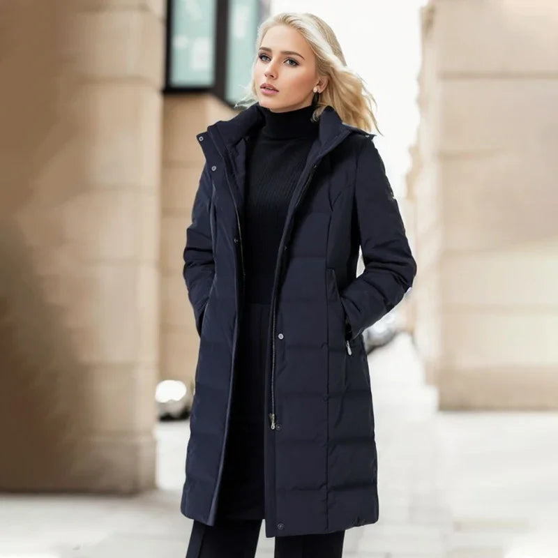 Wholesale Thick Black Zip-up Reversible Eco-Friendly Winter Jacket Women Custom Logo Windproof Waterproof Fleece Turtleneck