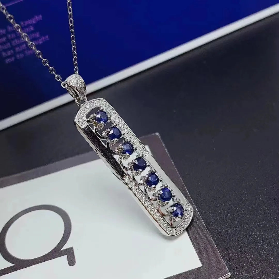 Factory Supply 925 Sterling Silver Natural Sapphire Fine Pendants & Charms Fashion Jewelry for Necklace Making