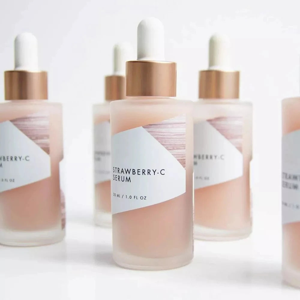 AiXin Private Label Moisturizing Smoothing Skin Brightening Anti Wrinkles Anti Aging Serum Strawberry Vitamin C Serum for Face