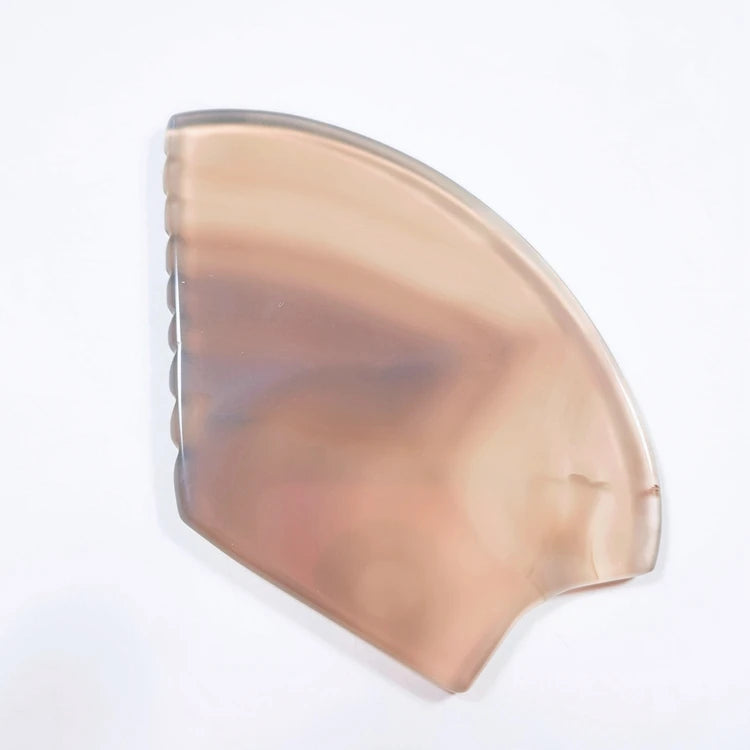 DIY Private Label Custom Body Heart Facial Nephrite Scraping Massage Tool Bian Stones Pink Grey Agate Jade Gua Sha