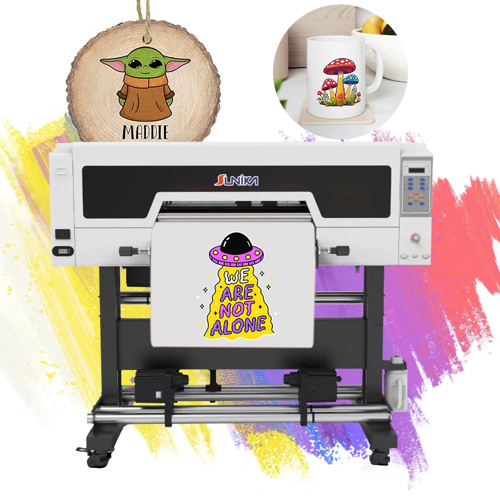 SUNIKA 60cm 24inch UV DTF Printing Machine with Laminator 2 in 1 AB Film Film Sticker Printer Roll to Roll UV DTF Printer I1600