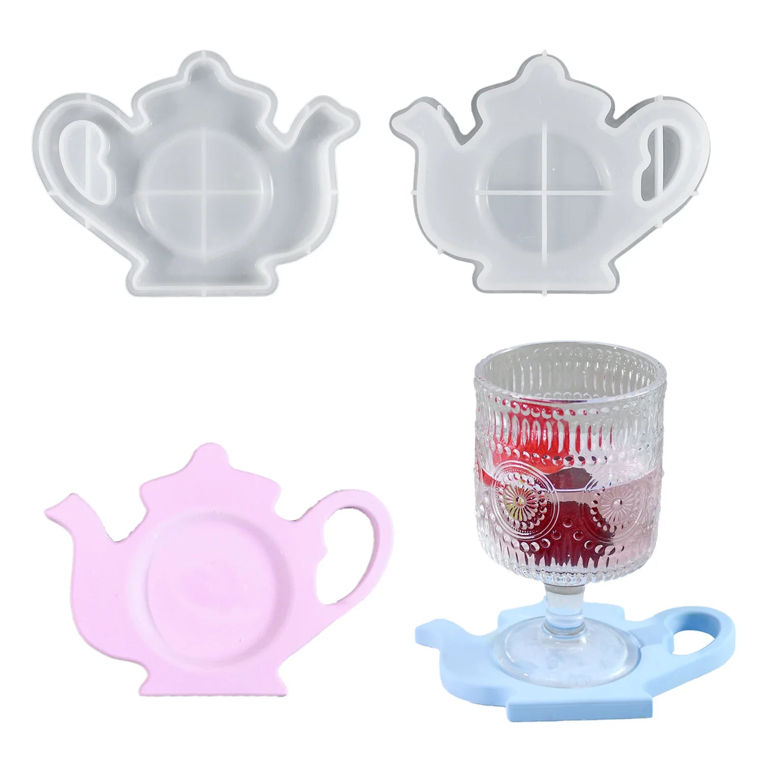 Diy Teapot Saucer Drip Glue Mold Fruit Tray coaster Silicone Mold Storage Accessories