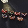 Mona Lisa Luxury Fashion Rose Gold Huggie Earrings Trendy Crystal Zircon Cubic Zirconia for Weddings and Special Occasions