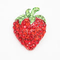 Alloy Crystal Fruit Strawberry Pendants Rhinestone Red Strawberry Charm Pendant for Women's Necklace/Keychain Cute for Gifts