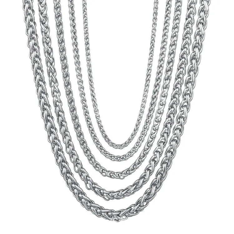 Stainless Steel XL Vacuum Plated Dragon Bone and Flower Basket Necklace Fashion Jewelry for Men and Women