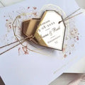 Custom Name Tag Heart Shape Gold Mirror Acrylic with Carved Text Gold String for Wedding Favors Invitations Boxes Banquet