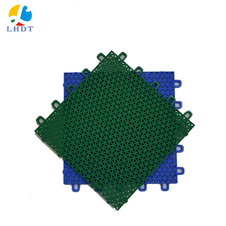 Diy Installation Easy-to-install Interlocking Outdoor Plastic Green Carpet Interlock Floor Tiles for Basketball Court