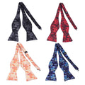 Adjustable Silk Bowties Self Bow Tie Men's 100% Silk Jacquard Woven Men Classic Wedding Party Bow Ties Multi-Colors