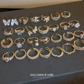 New Arrival Gold Plated Cubic Zirconia Leaf Flower Open Rings Gold Heart Diamond Rings for Women
