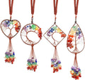 7 Chakra Tree Life Gemstone Car Hanging Healing Crystal Art Deco Christmas Good Luck Rear View Mirror Home Ornaments Projection