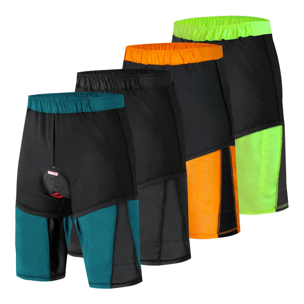 WOSAWE Men Cycling Shorts 2 in 1 Padded Mountain Bike Shorts  Downhill Shorts for Outdoor Cycling