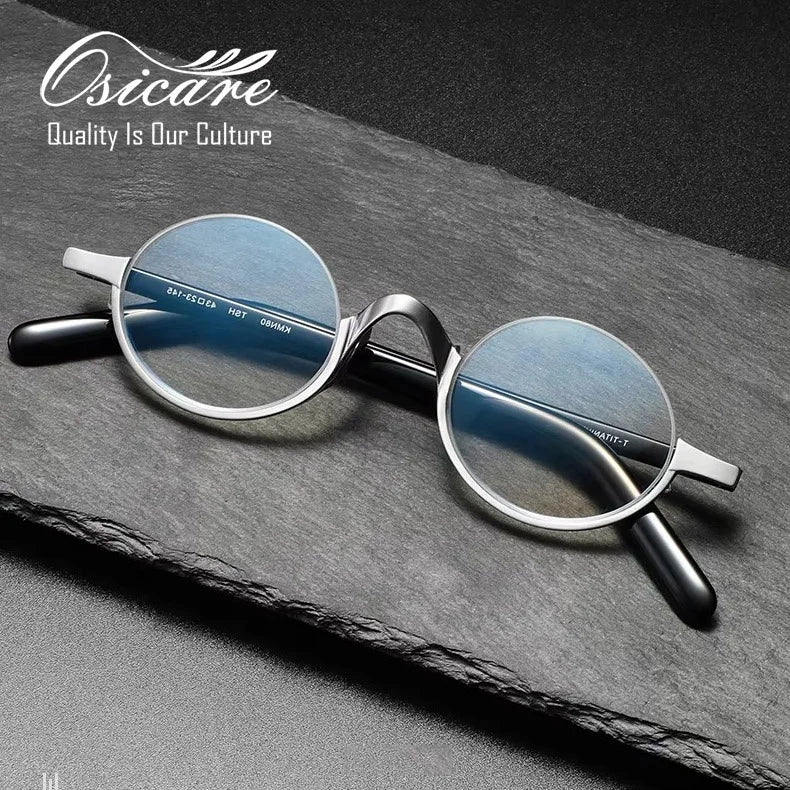 High Quality Small Round Half Designer Vintage Oval Eyeglasses Hand Made Acetate Women Titanium Glasses Optical Frames for Men