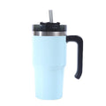 Portable Car Coffee Cup with Straw Double Wall Stainless Steel Coffee Mug
