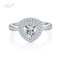 Classic Silver 925 Original Brilliant Cut 1 Carat Diamond Test Past D Color Triangle Shape Moissanite Wedding Ring  Fine Jewelry