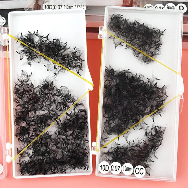 Promade Matte Lashes Pointy Base 500 Fans C Curl 0.05 Premade Volume Fans 10D Loose Fans Lashes