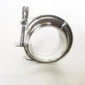 Auto Exhaust Pipe Clamp Universal Stainless Steel V-Band Clamp Kit Assembly Turbocharged V-Belt Clip (3 Inch Silver)