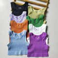 Yoke Womens Short Sports Ribbed Vest High Stretch Work Out Contouring tank Top for Women