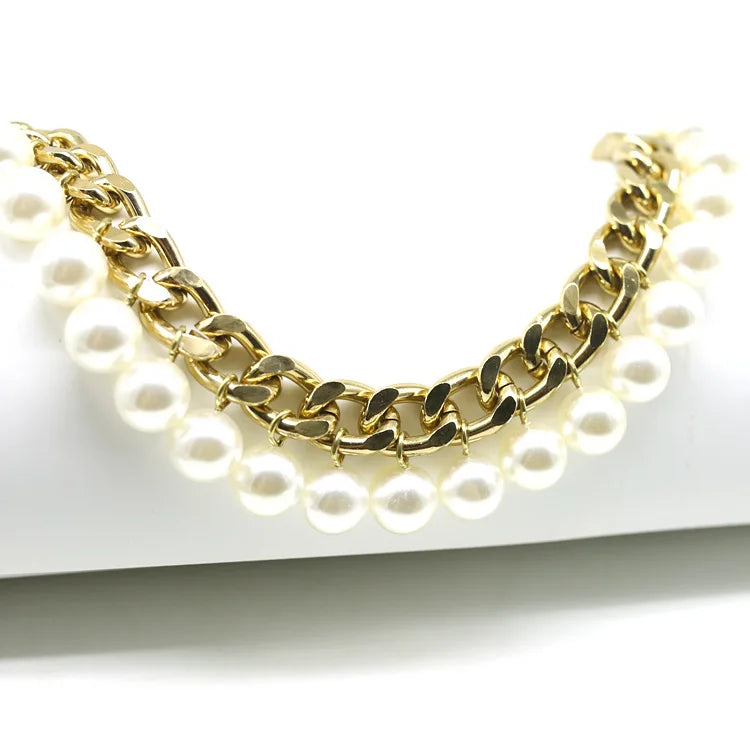 JFRT019 New Aluminum Chain DIY Luggage Pearl Pendant Chain Hand Sewn Shoes Hats Decoration Chain