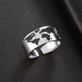Globe World Map Open Ring Fashion Adjustable Traveler Rings Stainless Steel Jewelry Anniversary Gift for Women Men