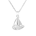 Yaeno Ocean Jewelry Pure Silver 925 Sailing Boat Design Pendant Necklace for Women