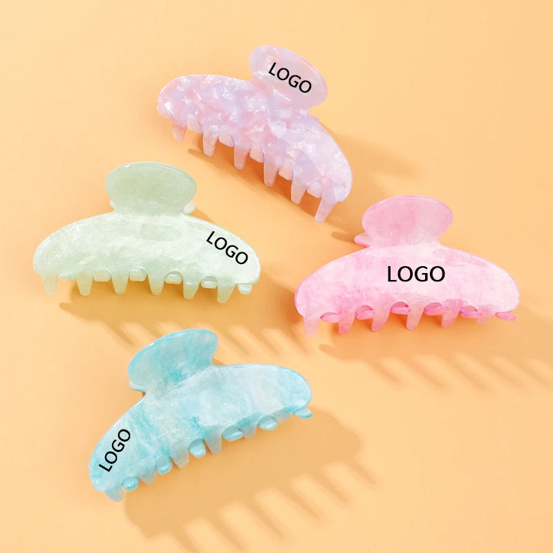 CUSTOM LOGO 3000+ COLORS OPTIONS Candy Color Fashion Hair Claws Clip Girls Hair Bath Hair Accessories 880048