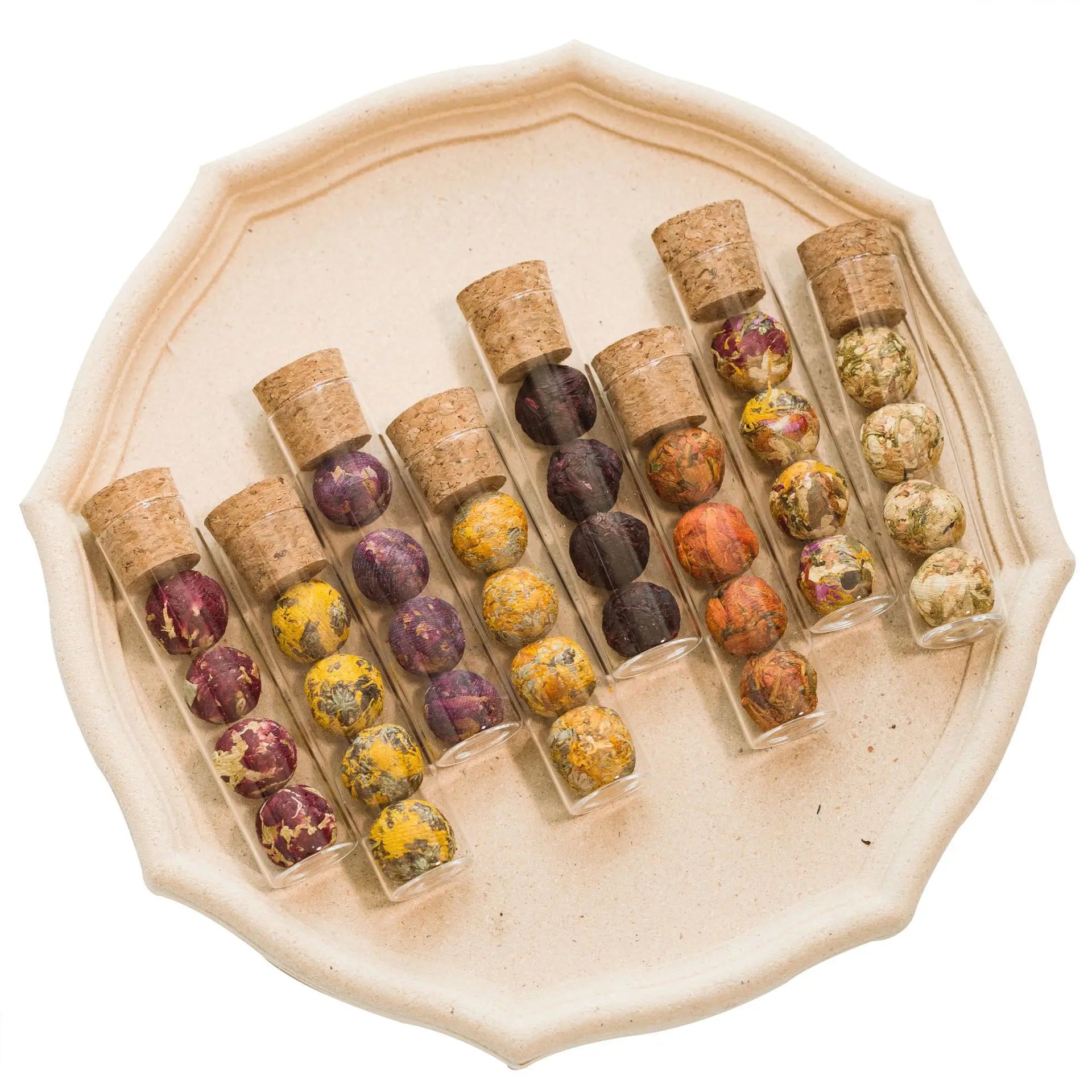 N32 Custom Hand Made Blossom Tea Wholesale Test-Tube Package Flowering Dancing Blooming Tea Ball Flavor Tea