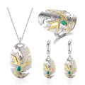 C7942 Abiding Fine Jewelry Custom Natural Inspired Wholesale Price Sterling Silver Natural Green Agate Jewellery Set