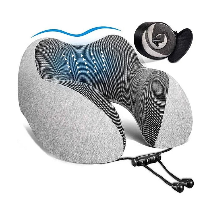 WJ-172e U-Shaped Memory Foam Neck Pillow Soft Slow Rebound for Airplane Travel Customizable Anti-Pilling Anti-Static Neck