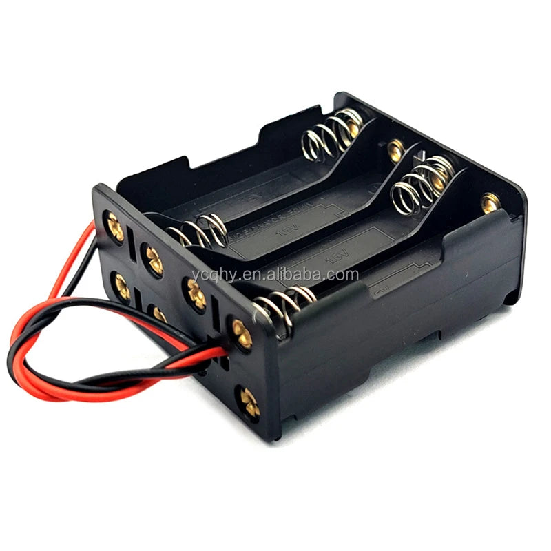 8 Aa Back to Back Battery Holder With 15cm Wire Leads 12v Battery Box Case