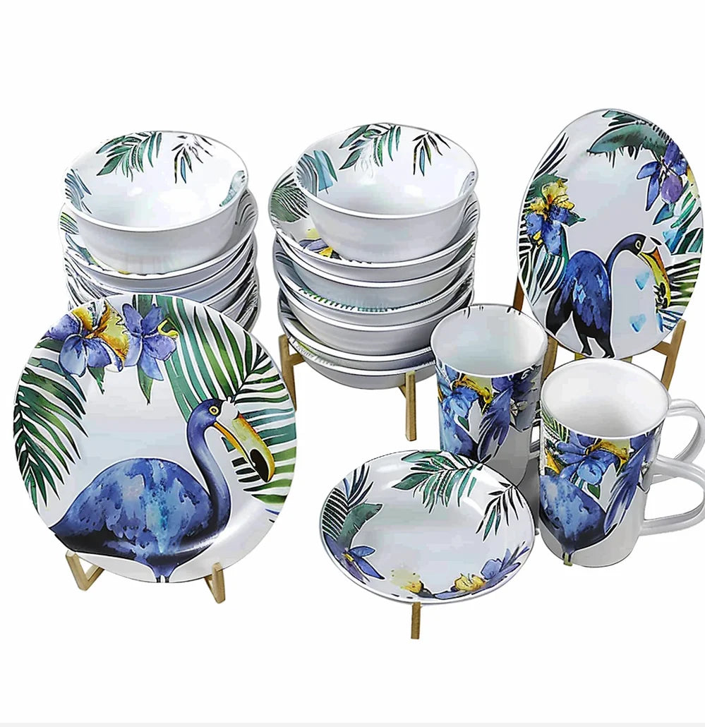 Manufacturer Wholesale Eco-Friendly Unbreakable Melamine Dinnerware Set Customized Asian Zen Design Restaurants Hotels Stocked