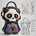 Custom Skeleton Goth Ita Bag Backpack with Spooky Design Clear ItaBag Alternative Fashion for Pin Display