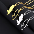 Enameled Martinique Map Chain Necklaces Stainless Steel 18K Gold Plated Enamel Martinique National Flag Map Pendant Necklace