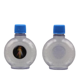 1oz 30ML Flat Holy Water Bottles PVC Screw Cap Empty Easter with Religious Pattern Stickers