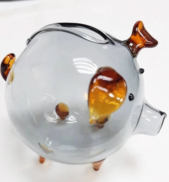 Customized Coin Murano Lampwork Blown Glass Borosilicate Round Storage Box Piggy Bank for Home Decor Souvenir Gift