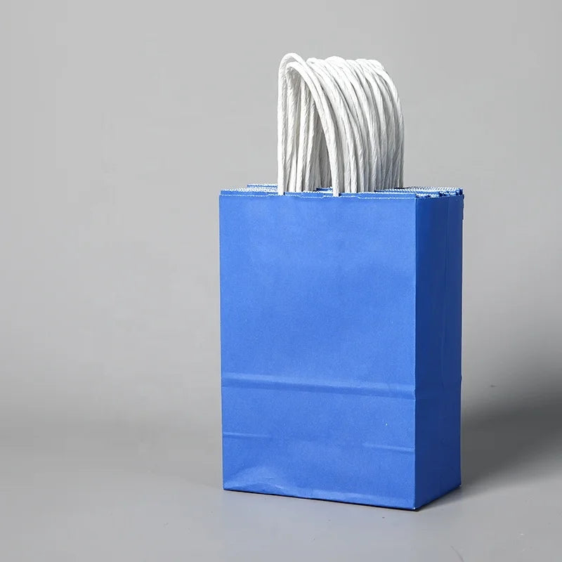Custom Eco-Friendly Kraft Paper Bag for Food Delivery Flat Handle Restaurant Takeout Lamination Digital Printing Brown Handle