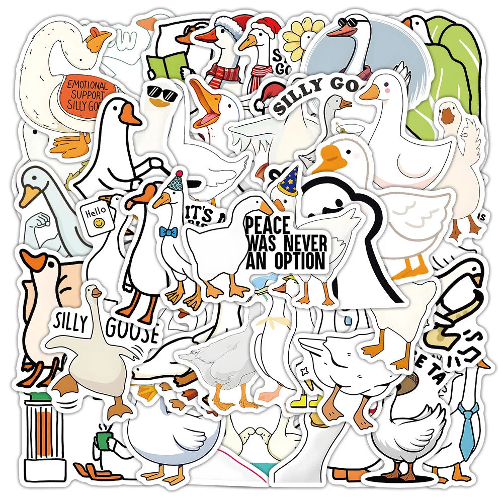 Newly 50PCS Funny quotes emotional support silly goose sticker sheet