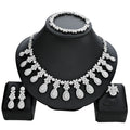 Cross-border New Light Luxury Zircon Jewelry Set Temperament Bridal Jewelry Set Banquet Necklace Sets for Women Jewelry