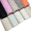 Pure Little Pearl Sequins Leather Chunky Glitter Faux Leather Fabric Canvas Backing for Making Hairbow and Earrings