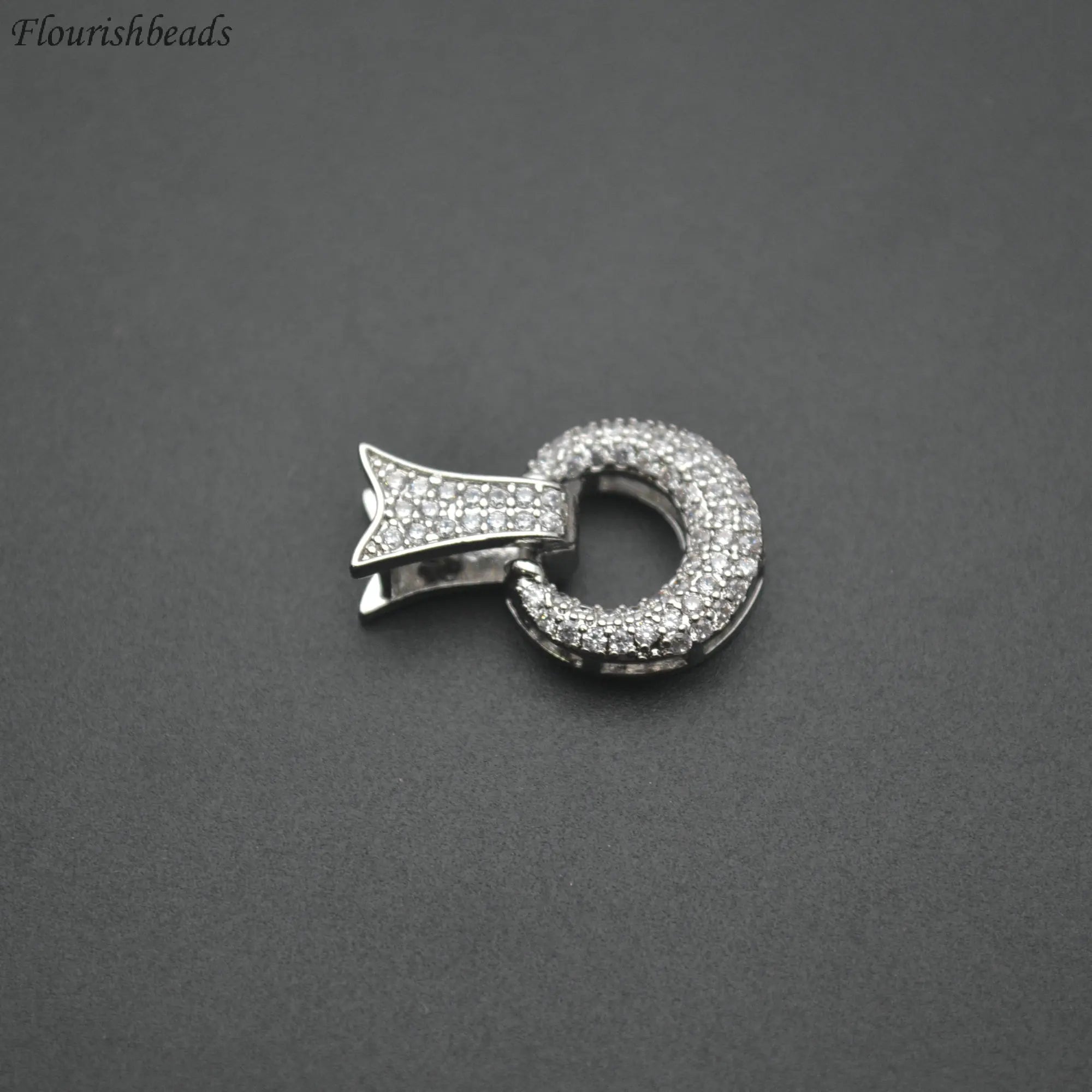 Many Style Alternative Brass Metal CZ Paved Silver Plating Round Heart Shape Necklace Clasps for Women Men Jewelry Making