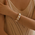 Women's ORNAPEADIA Fashion High Quality Zinc Alloy Vintage Handmade Enamel Craft Gold Plated Geometry Shape Bracelet Personality
