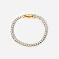 Luxury Jewelry Stainless Steel Snap Bracelet 14K Gold Plated Full Zircon Bracelet for Female