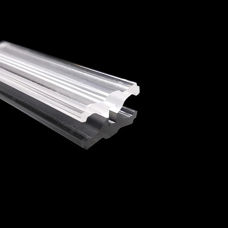 Custom Extruded PMMA Acrylic LED Lens 30 Degree Optical Linear With Clear Transparent Frosted Effect Lens Cover
